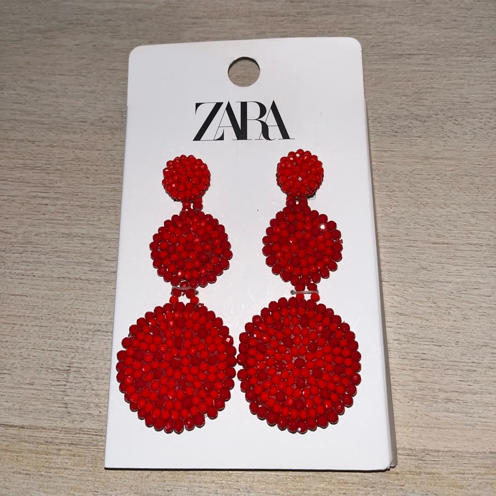 Zara Red Statement Earrings
